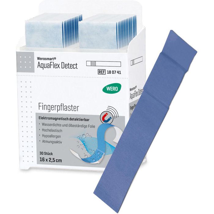 Wero Pflaster AquaFlex detect Fingerpflaster, 30 Strips, elastisch, 16 x 2, 5cm – Böttcher AG