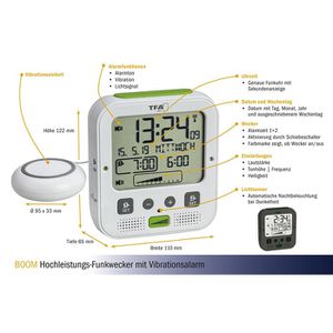 Produktbild für Wecker TFA 60.2538.02 Boom weiß, digital