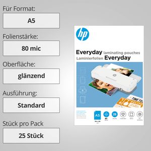 Produktbild für Laminierfolien HP Everyday 9155, DIN A5