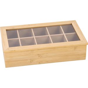 Produktbild für Teebox Zeller 25361, für Teebeutel, natur, aus Bambus