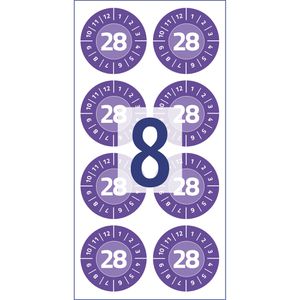 Produktbild für Prüfplaketten Zweckform 6946, mit Jahreszahl 2028