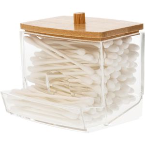 Wattestäbchenbehälter Böttcher-AG transparent, Bambusdeckel