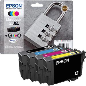 FLWR - Cartouches / Epson 35XL Multipack / noir et couleur / Convient pour  Epson