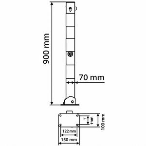 Produktbild für Absperrpfosten Schake 470FUZB, rot/weiß, aus Metall