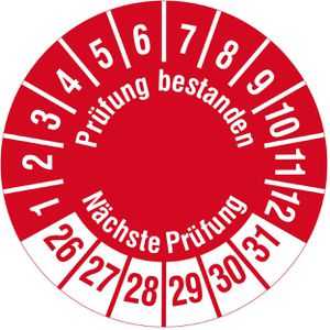 Prüfplaketten Böttcher-AG Prüfung bestanden, Nächste Prüfung