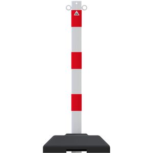 Produktbild für Absperrpfosten Schake 460KB, rot/weiß, aus Metall