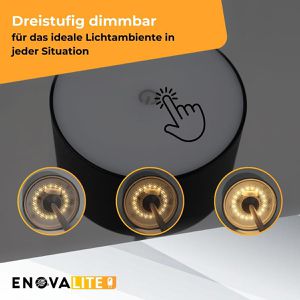 Produktbild für Tischlampe Enovalite ELED700400, schwarz mit LED