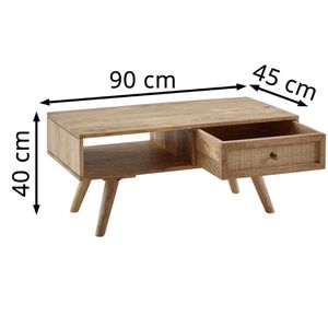 Produktbild für Couchtisch Wohnling WL6.160, aus Massivholz, mango
