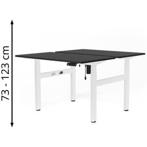 Produktbild für Schreibtisch FlexiSpot EH1W, Doppelarbeitsplatz, schwarz/weiß