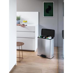 Produktbild für Mülleimer Curver Deco Bin Slim Duo, silber