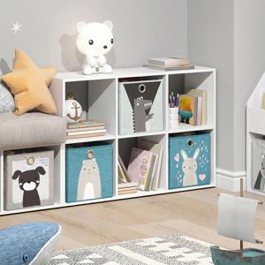 Produktbild für Bücherregal Vicco 13302, weiß, mit 6 Faltboxen