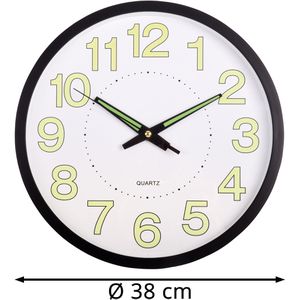 Produktbild für Wanduhr Böttcher-AG Leuchtziffern Kunststoff, analog, Quarzuhr