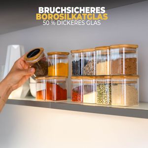 Produktbild für Gewürzgläser Clidor aus Glas, mit Bambusdeckel