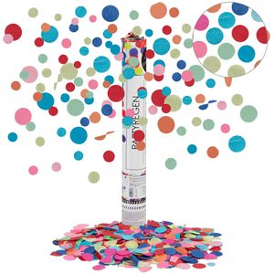 Relaxdays Konfetti Party-Popper rund, mehrfarbig, Konfettikanone, Papier, 180g
