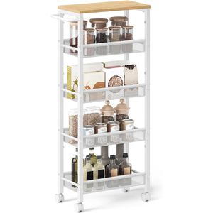 Nischenregal Songmics LRC035W09, weiß, mit Rollen