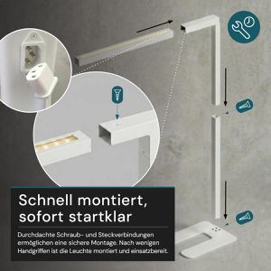 Produktbild für Stehlampe Luxula LX700135, LED, weiß, 194 cm