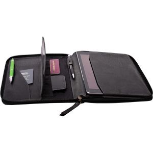 Produktbild für Schreibmappe Menzo MB46, schwarz, Echt Leder