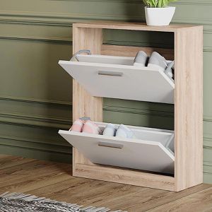 Produktbild für Schuhschrank Vicco Gizmo, sonoma eiche / weiß
