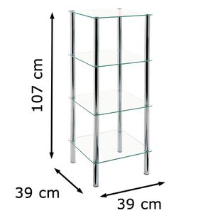 Produktbild für Badregal Haku-Möbel 90240, aus Glas / Edelstahl, verchromt