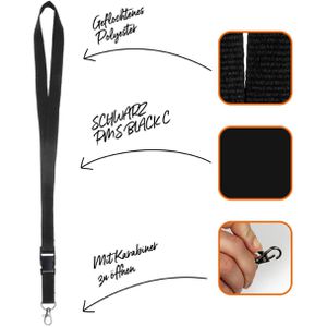 Produktbild für Schlüsselband Karteo schwarz, Textil