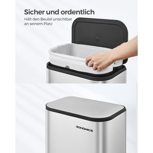 Produktbild für Mülleimer Songmics LTB542E20, silber