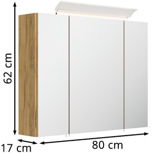 Produktbild für Spiegelschrank Posseik eiche gold