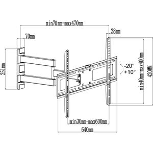 Produktbild für TV-Wandhalterung myWall H26-2L, bis 50 kg