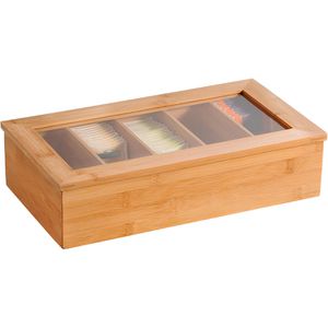 Teebox Kesper 5890013, für Teebeutel, natur, aus Bambus