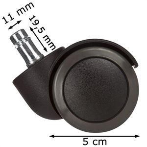 Produktbild für Stuhlrollen hJh-OFFICE ROLO No-Noise, 5 Stück