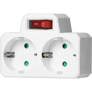Produktbild für Steckdosenadapter Orno AE-13187(GS) weiß, mit Schalter
