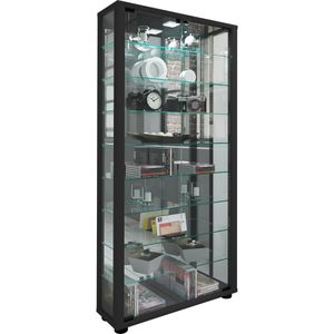 Glasvitrine VCM Lumo Maxi, mit Spiegelrückwand, stehend