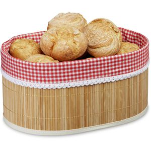 Produktbild für Brotkorb Relaxdays 10020573, aus Bambus / Stoff