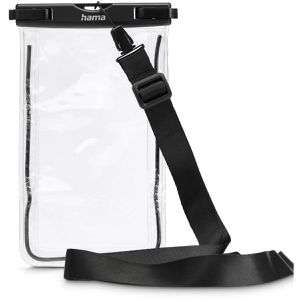 Hama Handytasche 19858, wasserdicht, für Handys bis 6,7 Zoll, transparent, Kunststoff