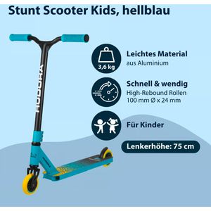 Produktbild für Scooter Hudora Stunt Scooter Kids, Stahlpfosten, hellblau