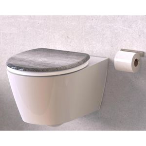 Produktbild für WC-Sitz Schütte Industrial Grey 82155, oval, aus Duroplast