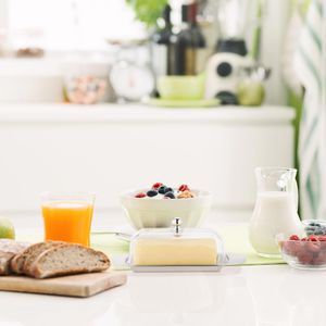 Produktbild für Butterdose Relaxdays 10019113, aus Edelstahl / Kunststoff