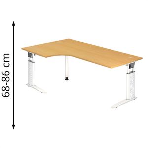 Produktbild für Schreibtisch Hammerbacher U-Serie, buche / weiß