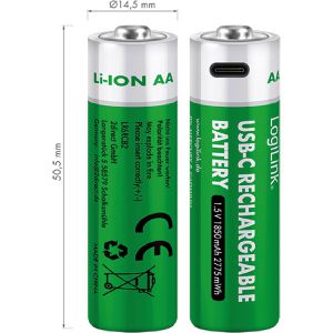 Produktbild für Akku LogiLink LR6RCB2, 1,5 V, 1850 mAh