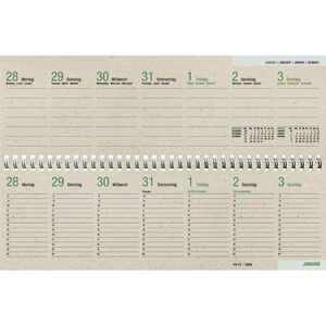 Produktbild für Tischkalender Zettler 159-0640 Graspapier, Wochenkalender quer