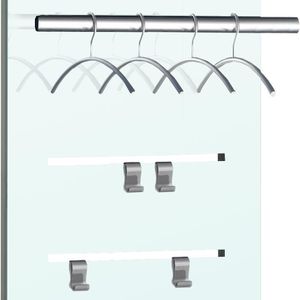 Produktbild für Wandgarderobe Kerkmann Lugano, 6076, Glas / Holz