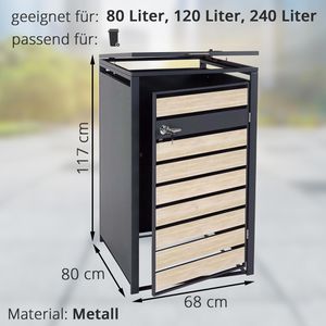 Produktbild für Mülltonnenbox Mendler HWC-J81, Metall