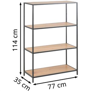 Produktbild für Bücherregal AC-Design Seaford, schwarz / wildeiche
