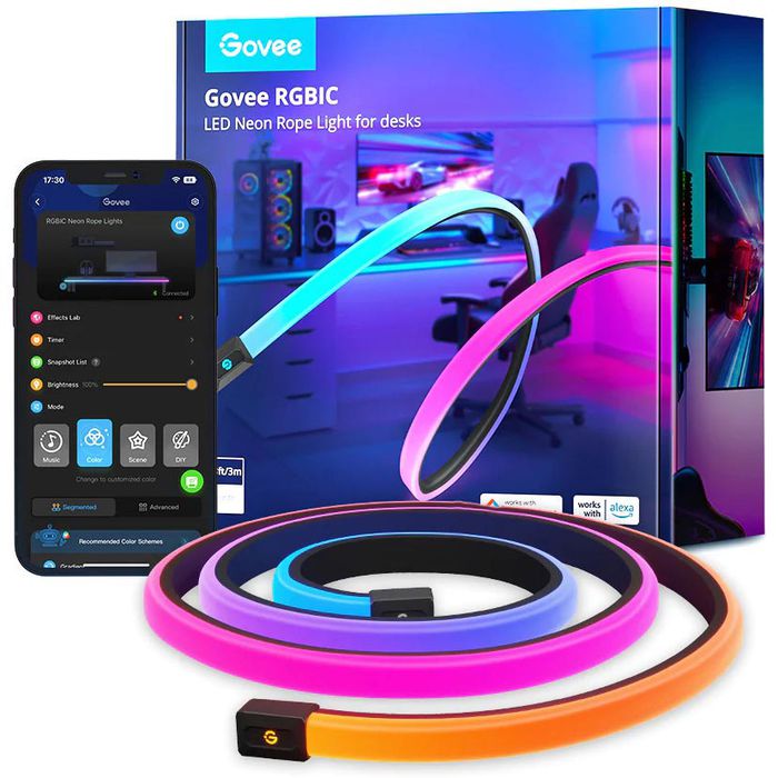 Govee Lichtschlauch RGBIC LED Neon Rope, RGB, für innen, dimmbar, mit App,  Länge: 2 m – Böttcher AG