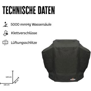 Produktbild für Grillabdeckung Grillfürst 17-079, aus Gewebematerial, schwarz