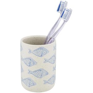 Produktbild für Zahnputzbecher Wenko Aquamarin, weiß, aus Keramik