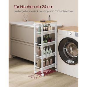 Produktbild für Nischenregal Songmics LRC035W09, weiß, mit Rollen