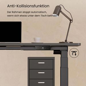 Produktbild für Schreibtisch FlexiSpot E7B Plus, schwarz / schwarz