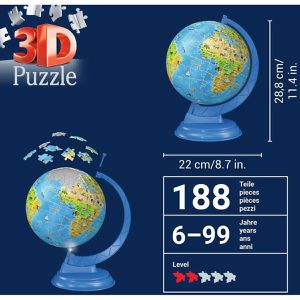 Produktbild für Puzzle Ravensburger 11274, Puzzle-Kinderglobus mit Licht