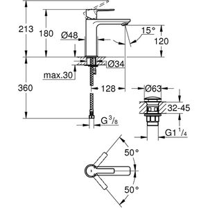 Produktbild für Waschtischarmatur GROHE Lineare S-Size, 23106001, verchromt