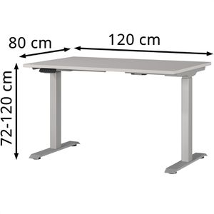 Produktbild für Schreibtisch Germania Jet, 7907-643, kaschmir / silber